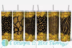 Sunflower Tumbler | Animal Print Skinny Tumbler Sublimation Product Image 1