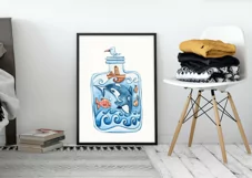 Killer whale clipart. Watercolor nursery orca illustration Product Image 2