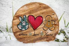 Peace Love Christmas Sublimation Design PNG Product Image 7