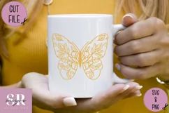 Floral Butterfly t-shirt design| Vinyl butterfly SVG Product Image 2