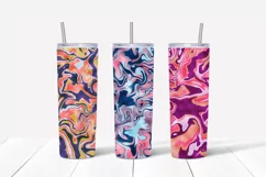 Colorful Marble Foil 20oz Skinny Tumbler Sublimation Designs Product Image 8