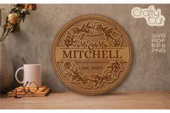 Mr and Mrs sign SVG file to cut and engrave Product Image 1