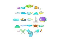 Sopping icons set, cartoon style Product Image 1