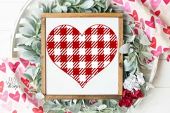 Buffalo Check Plaid Heart - Valentine's Day - SVG PNG JPG Product Image 2