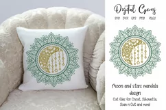 Moon and stars mandala design, SVG / PNG / EPS / DXF Files Product Image 1