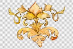 Gold monograms Watercolor png Product Image 4