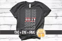 Jolly - Buffalo Plaid Christmas Mirror Word SVG PNG DXF Product Image 1