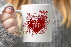 Fox and heart paper cut design SVG / DXF / EPS / PNG files Product Image 3