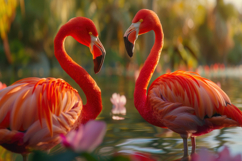 American Flamingo Birds Background Wallpaper Product Image 1