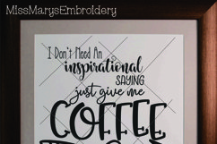 No Inspiration Just Coffee SVG Cutting File PNG DXF AI EPS Product Image 2