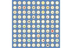 100 metier icons set cartoon vector Product Image 1