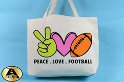 Peace Love Football SVG PNG EPS DXF for Cutting and Printing Product Image 4