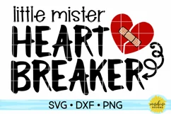 Little Mister Heart Breaker | Valentine's Day SVG DXF PNG Product Image 1