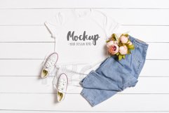 Valentines Day Tshirt Mockup Bella Canvas 3001 White Tshirt Product Image 1