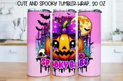 Cute and Spooky Halloween Tumbler wrap PNG, 20 oz. Product Image 1