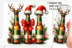 Funny christmas beer Tumbler Wrap|PNG. Product Image 2