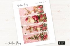 Pink Christmas Printable Bookmarks, Christmas Bookmarks Product Image 3