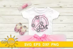 Peace SVG | Floral Peace Love sign SVG | Hippie SVG Product Image 2