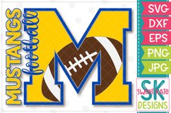 M Mustangs Football SVG DXF EPS PNG JPG Product Image 4