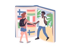 Student exchange program flat concept vector illustration Product Image 1