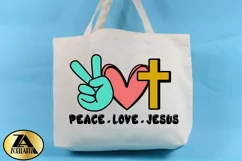Peace Love Jesus SVG PNG EPS DXF Cutting and Printing File Product Image 3