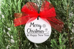 Merry Christmas & Happy New Year Wall Sign SVG DXF PNG Product Image 2