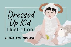 Dressed Up Kid Vector Illustration Product Image 1