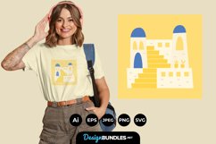 Santorini View Illustrations for T-Shirt Design Product Image 1