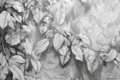 Black and White Leaves Background Wallpaper Product Image 1
