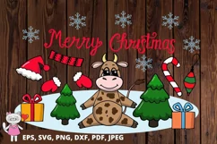 Christmas clipart , Christmas cow, Svg Cut Files Product Image 1