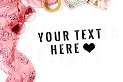 Feminine Styled Stock Photo, Pink Desktop Mockup 7 Product Image 1