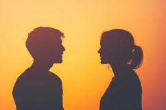 Couple Silhouette Background Wallpaper Product Image 1