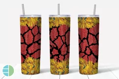 Skinny Tumbler Sublimation Design - Sunflower Leopard Print Product Image 7