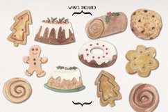 Festive Treats Clipart Christmas Watercolor Elements Food Product Image 3