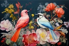 Colorful birds and floral harmony Product Image 1