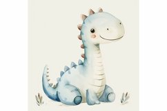 Watercolor Cute Allosaurus Dinosaur Cartoon Product Image 3