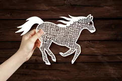 Papercut Flower Horse, Beautiful Floral Horse Paper Cut Art Product Image 3