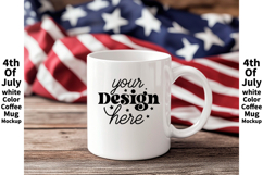 4th of July white 11oz blank coffee mug mockup Product Image 1