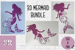 3D Mermaid bundle| Paper cutting | mermaid SVG Product Image 1