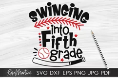 Swinging Into Fifth Grade SVG PNG Funny Back To School svg Product Image 1
