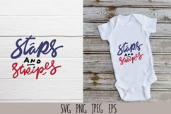 Patriotic stars and stripes baby t-shirt SVG cut file Product Image 1