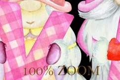 watercolor clip art ,valentine's day, Valentine gnome clipar Product Image 3