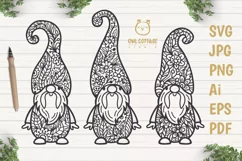 Scandinavian Floral Gnomes SVG, Gnome Clipart, Tomte Product Image 1