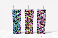 Colorful Leopard Foil 20oz Skinny Tumbler Sublimation Design Product Image 8