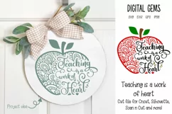 Teaching is a work of heart apple. SVG / PNG / DXF / PNG Product Image 1