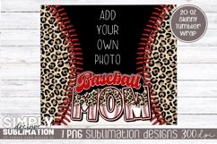 Photo Frame Baseball Mom 20 oz Leopard Tumbler Wrap | Png Product Image 2