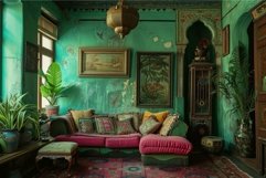 Vintage bohemian living room interior Product Image 1