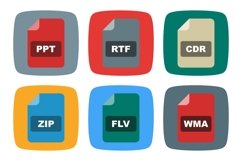 Set Of File Formats Icons Product Image 1