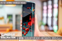 3D Graduation Sublimation Skinny Tumbler Wrap| 20oz | Png Product Image 3