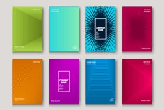 Minimalist modern cover. Dynamic colorful halftone geometric Product Image 1